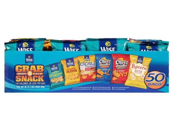 Wise Grab & Snack Assorted Snack Variety Pack. 37.5 Oz.. 50 Count